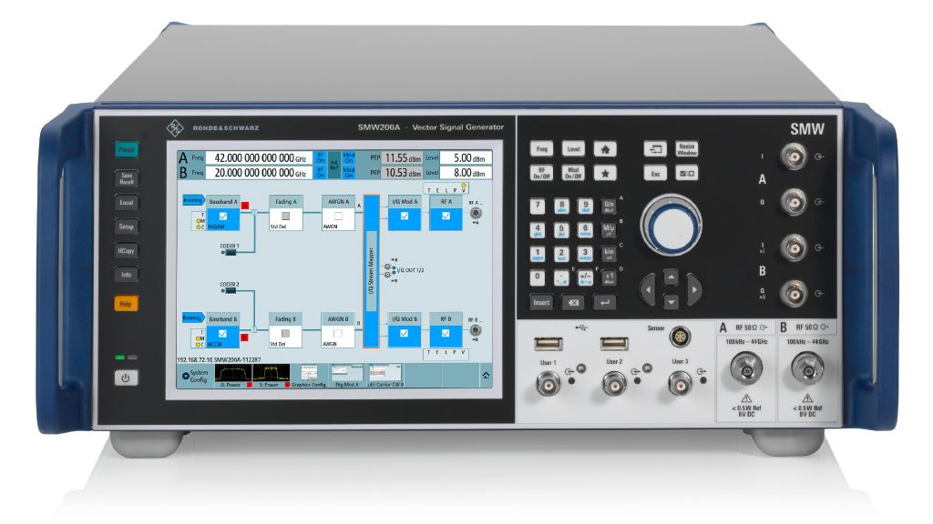 R&S®SMW200A,带两个最高 44 GHz 射频通道 R&S®SMW200A,带两个最高 44 GHz 射频通道